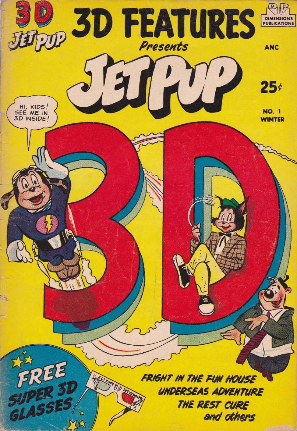 Comic Book Cover For Dimensions Publications - Jet Pup 1 3D