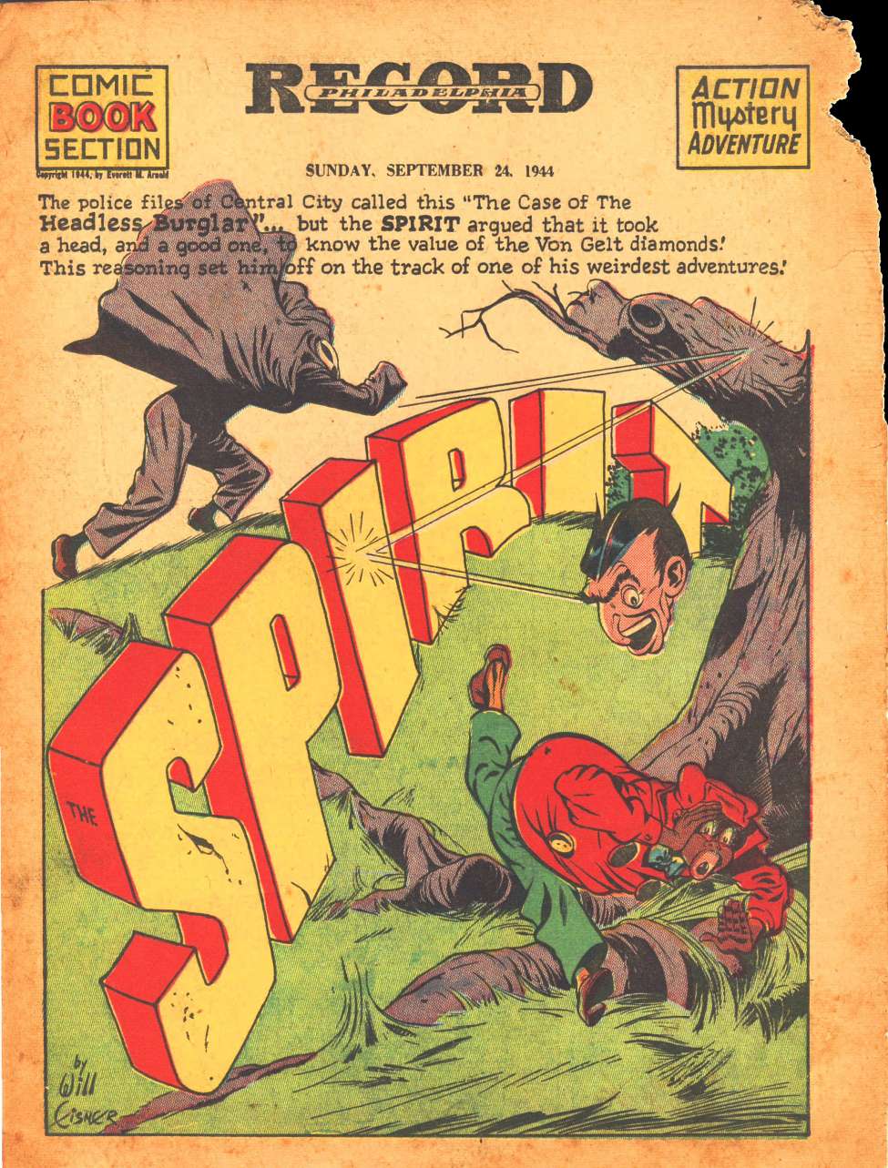 Comic Book Cover For The Spirit (1944-09-24) - Philadelphia Record
