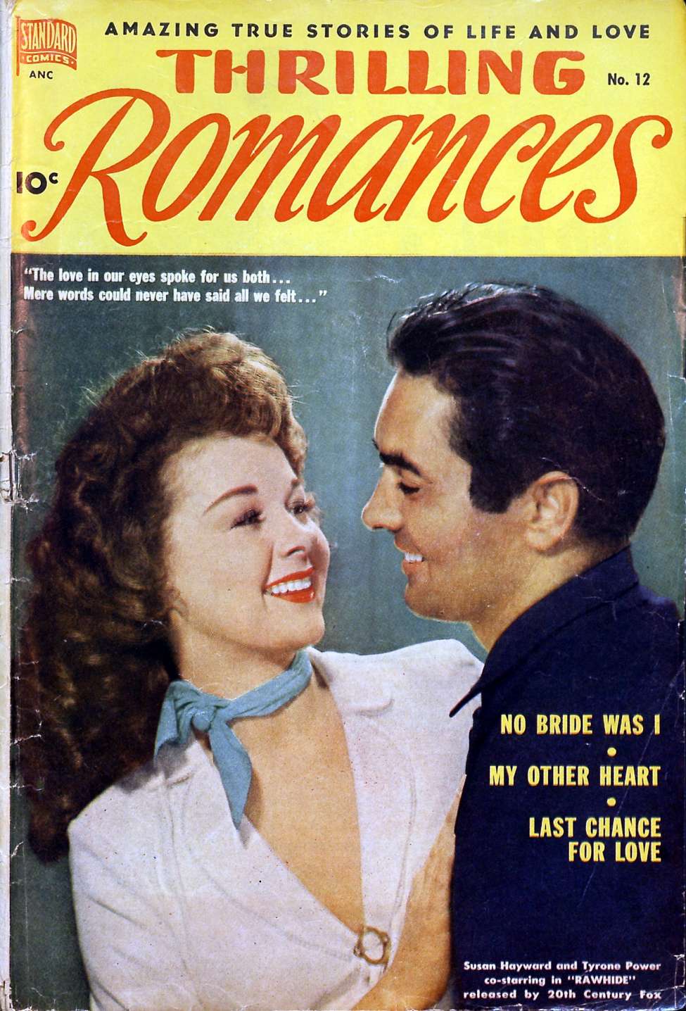 Comic Book Cover For Thrilling Romances 12