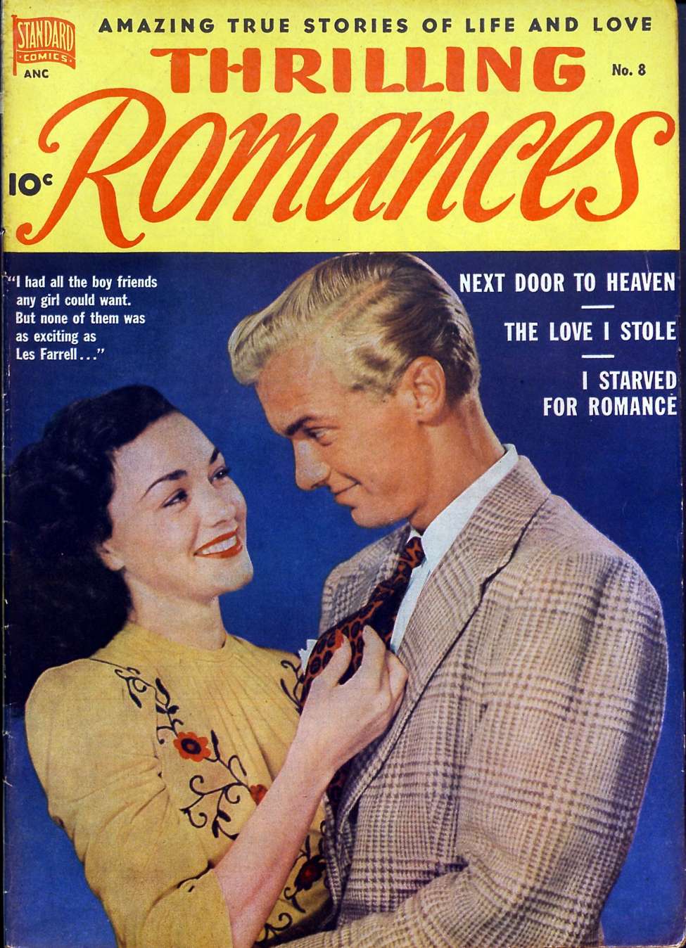 Comic Book Cover For Thrilling Romances 8