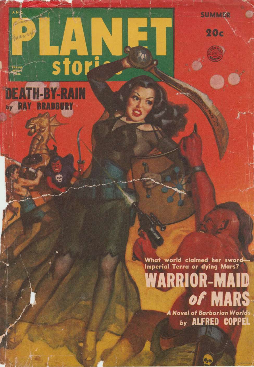 Book Cover For Planet Stories v4 7 - Warrior-Maid of Mars - Alfred Coppel, Jr.
