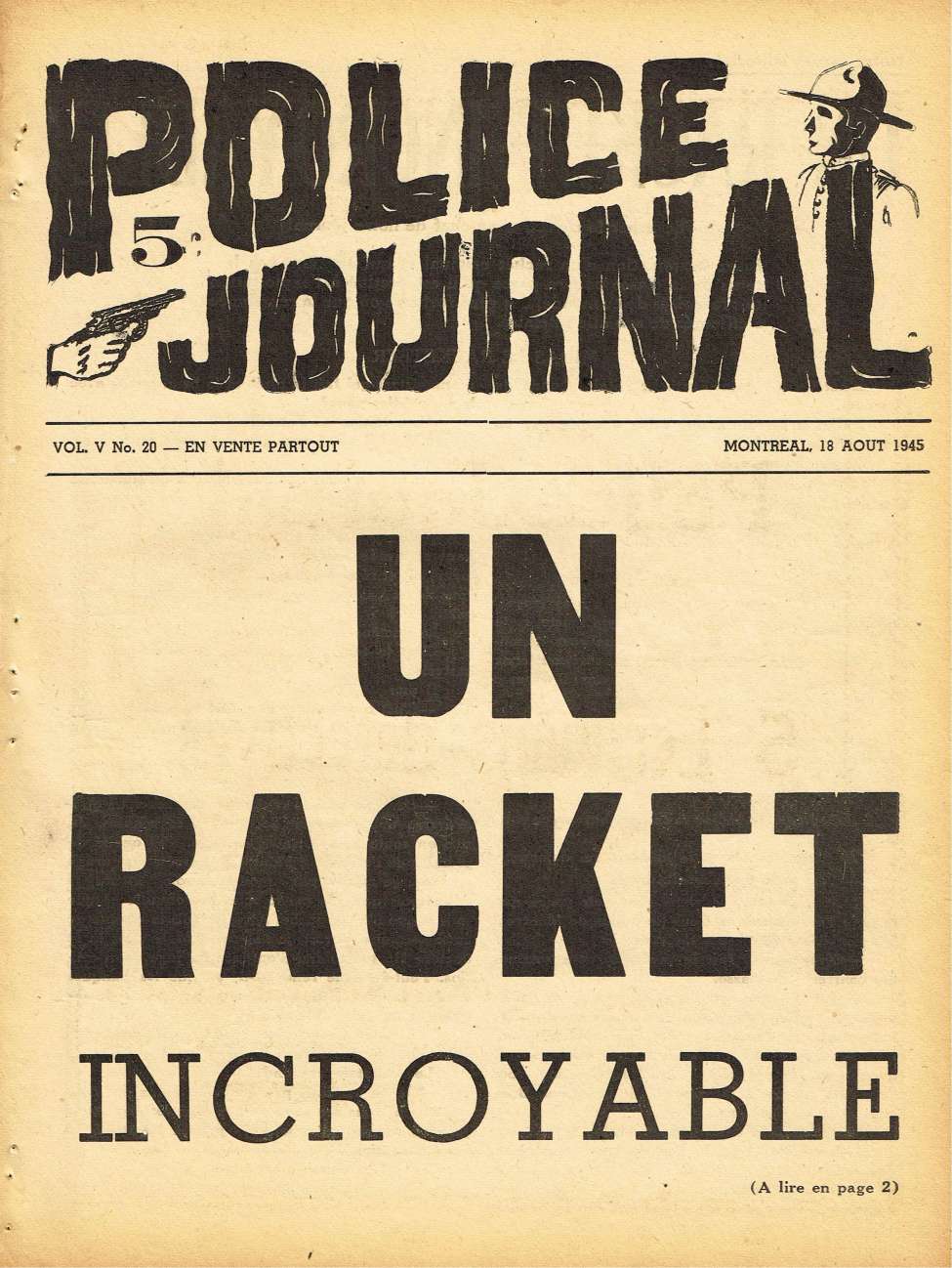 Book Cover For Police Journal v5 20 - Un racket incroyable