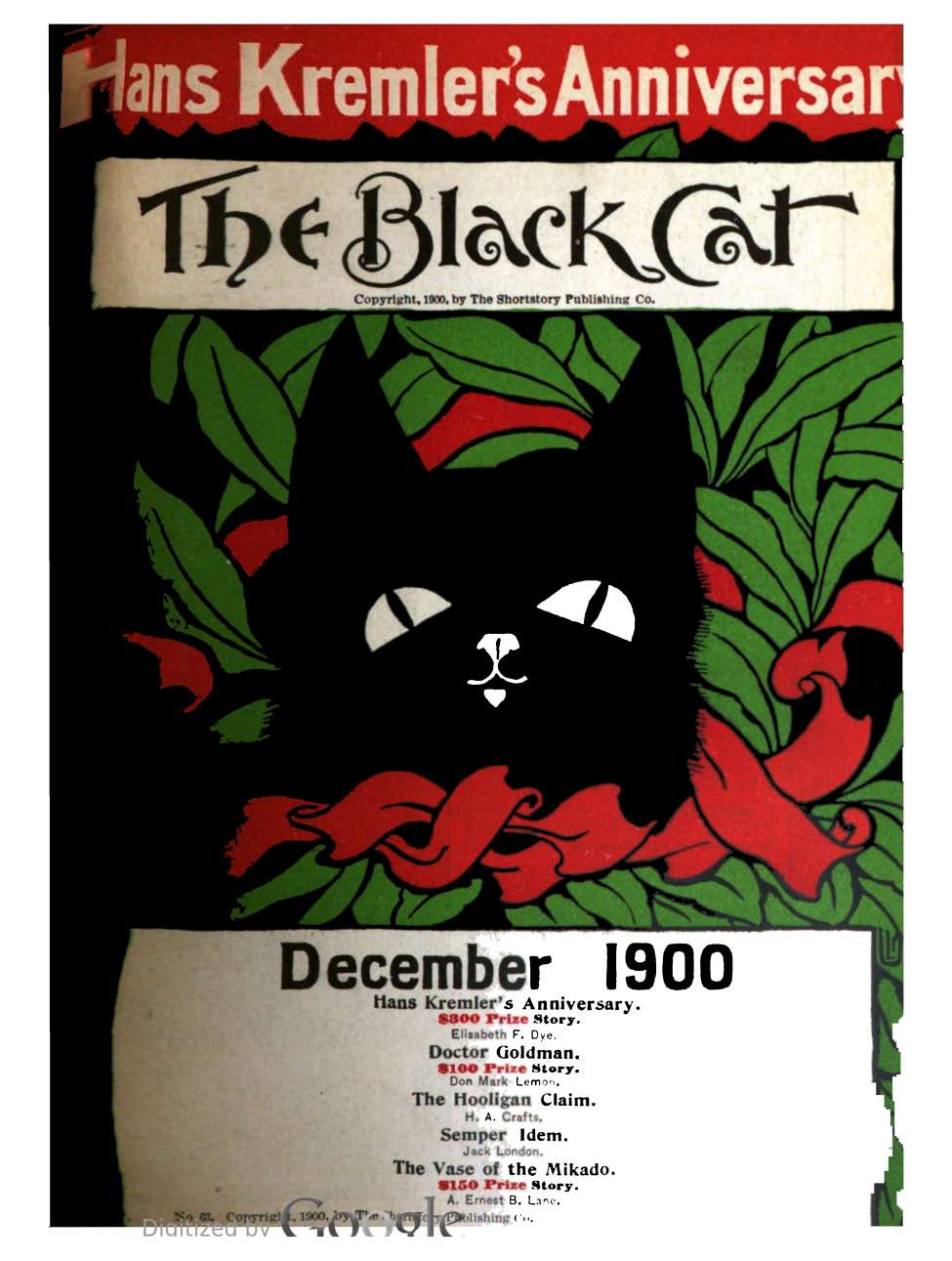 Book Cover For The Black Cat v6 3 - Hans Kremler’s Anniversary - Elisabeth F. Dye
