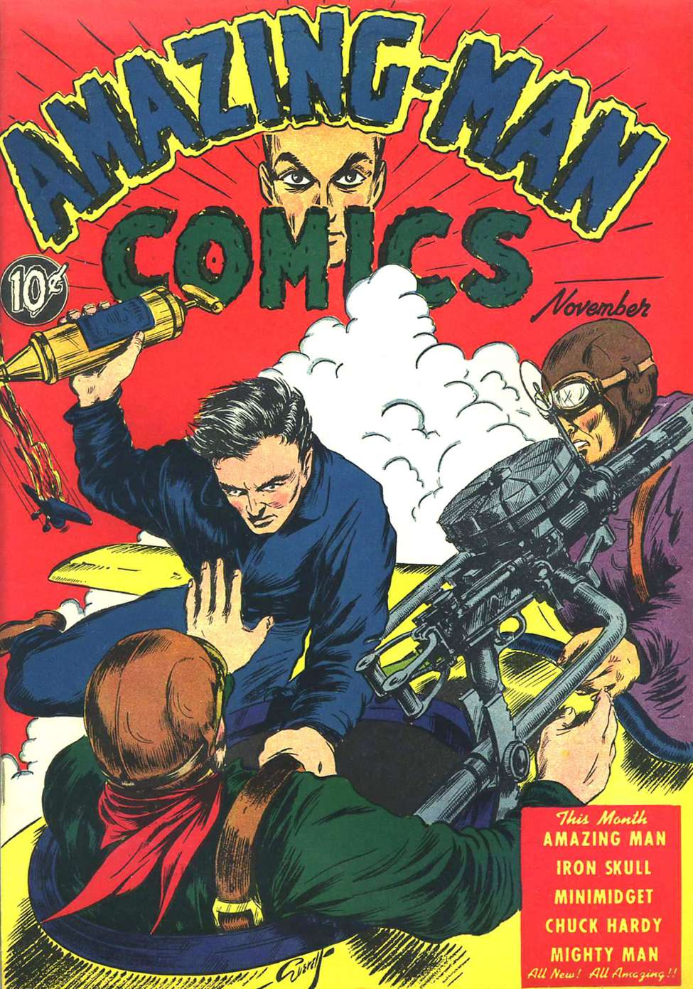 Comic Book Cover For Amazing Man Comics 7