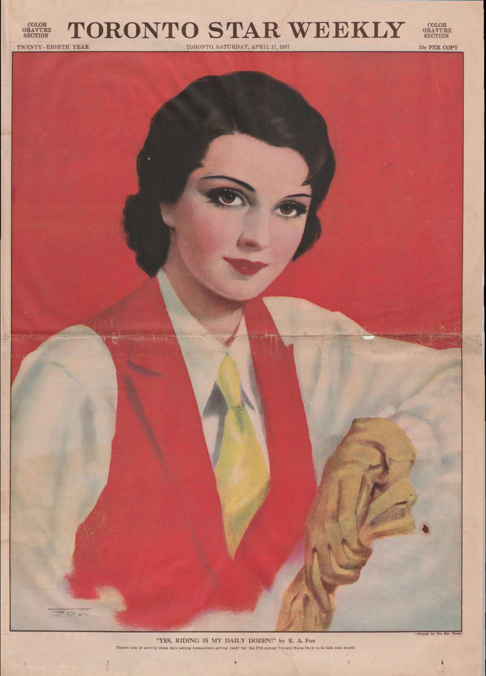 Comic Book Cover For The Star Weekly 1937-04-17