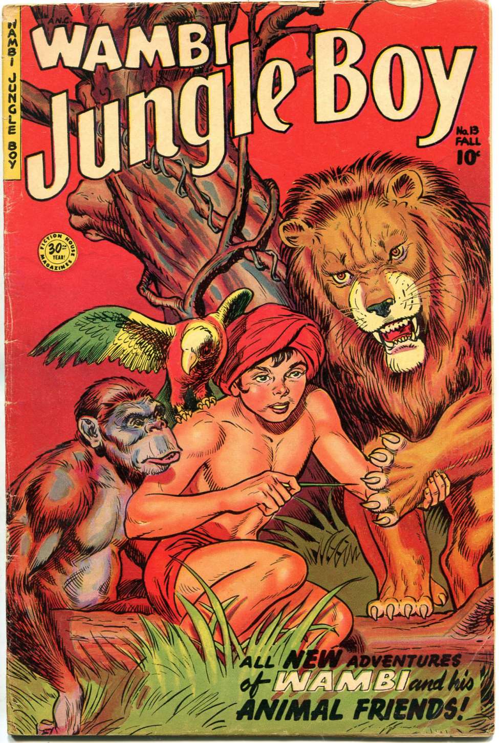 Comic Book Cover For Wambi, Jungle Boy 13