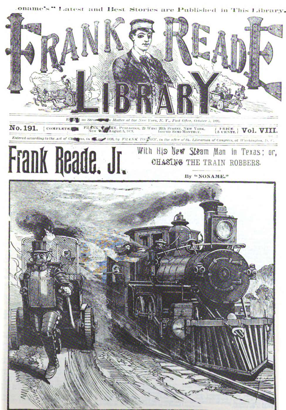 Book Cover For v01 4(191) - Frank Reade with His New Steam Man in Texas