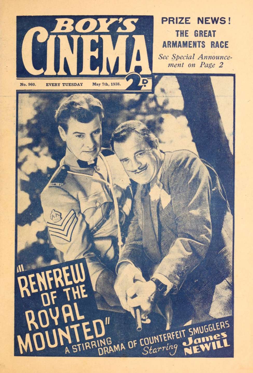 Comic Book Cover For Boy's Cinema 960 - Renfrew of the Royal Mounted - James Newill