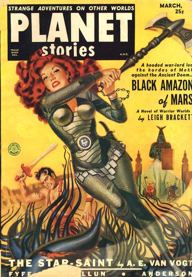 Book Cover For Planet Stories v4 11 - Black Amazon of Mars - Leigh Brackett
