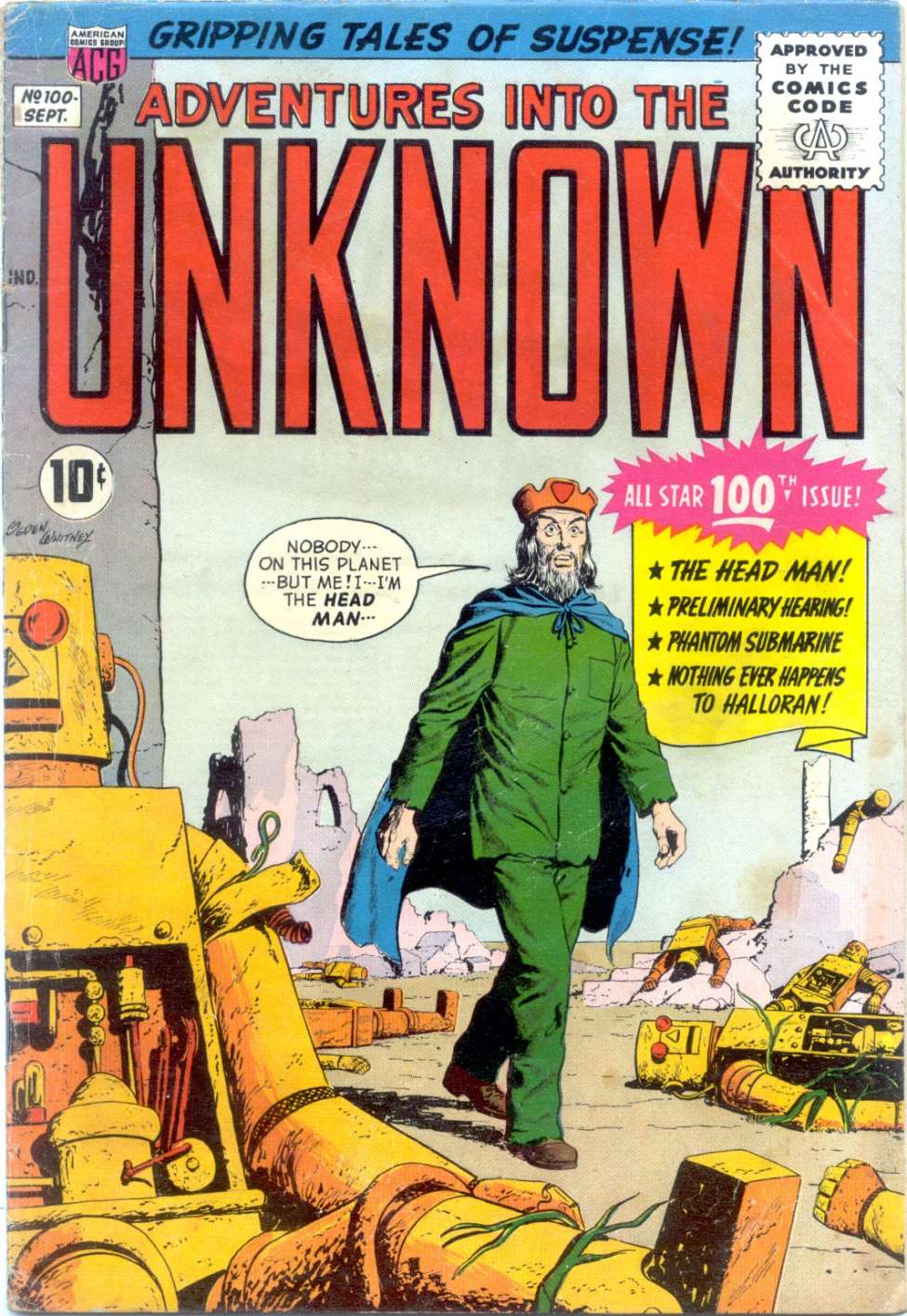 Comic Book Cover For Adventures into the Unknown 100