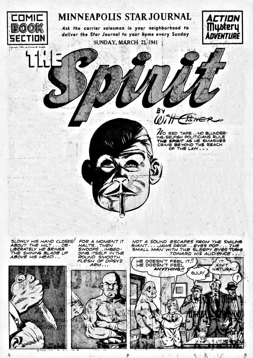 Book Cover For The Spirit (1941-03-23) - Minneapolis Star Journal (b/w)
