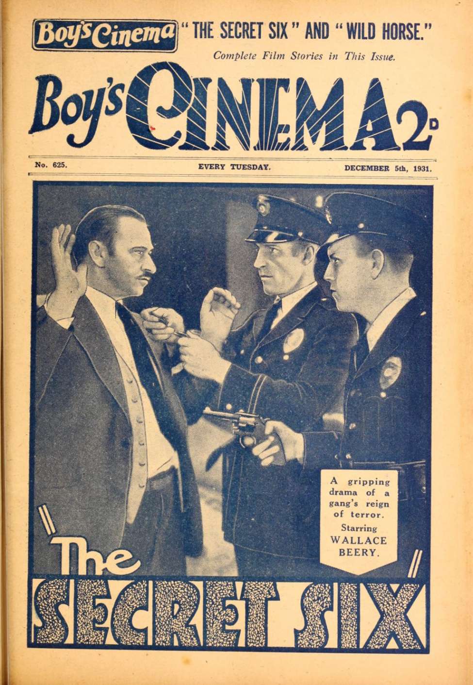 Book Cover For Boy's Cinema 625 - The Secret Six - Wallace Beery