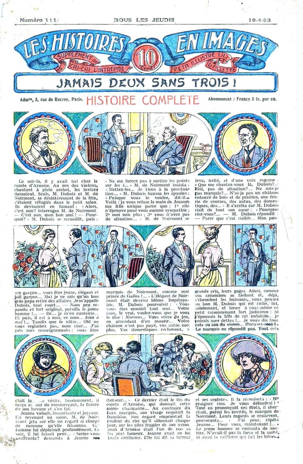 Book Cover For Les Histoires en Images 111 - Jamais Deux Sans Trois