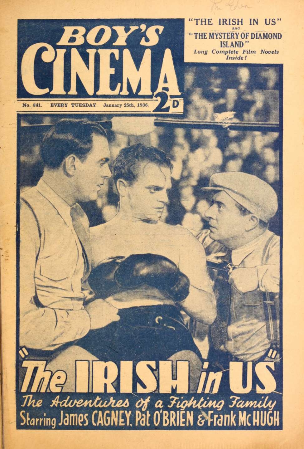 Comic Book Cover For Boy's Cinema 841 - The Irish in Us - James Cagney