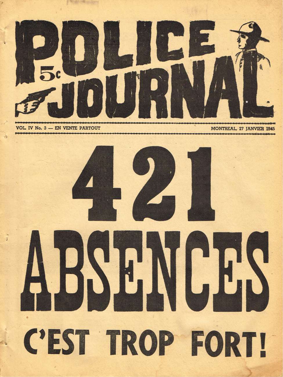Book Cover For Police Journal v4 3 - 421 Absences c'est trop fort