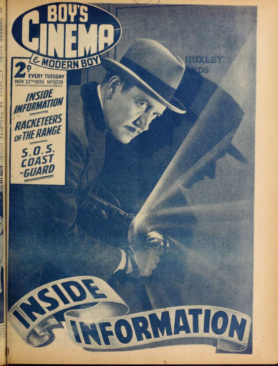 Comic Book Cover For Boy's Cinema 1039 - Inside Information - Harry Carey
