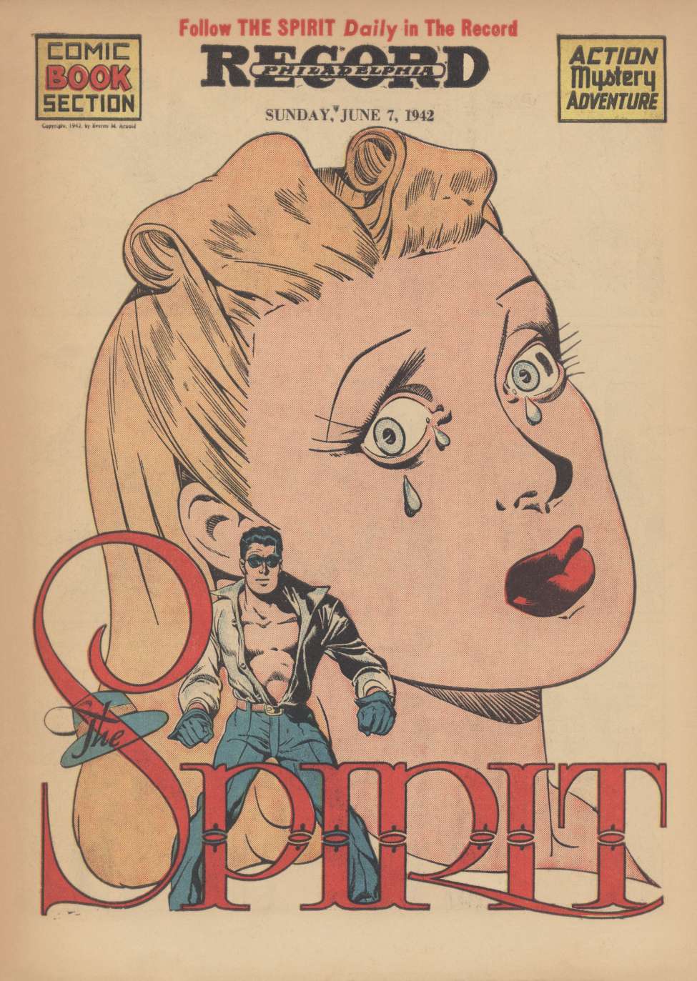 Comic Book Cover For The Spirit (1942-06-07) - Philadelphia Record - Version 2