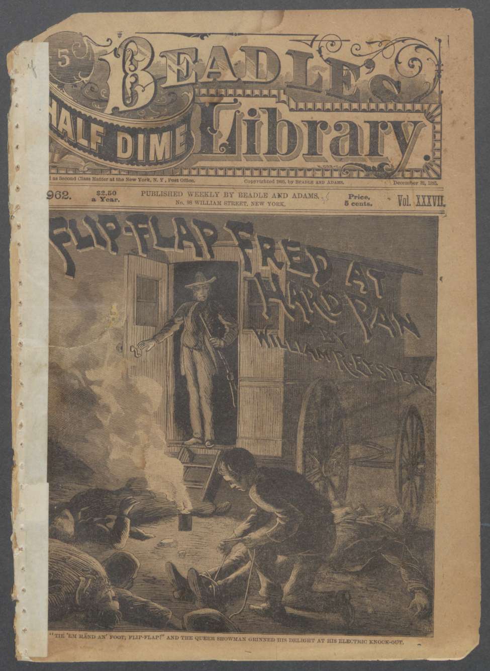 Book Cover For Beadle's Half Dime Library 962 - Flip-Flap Fred at Hard Pan