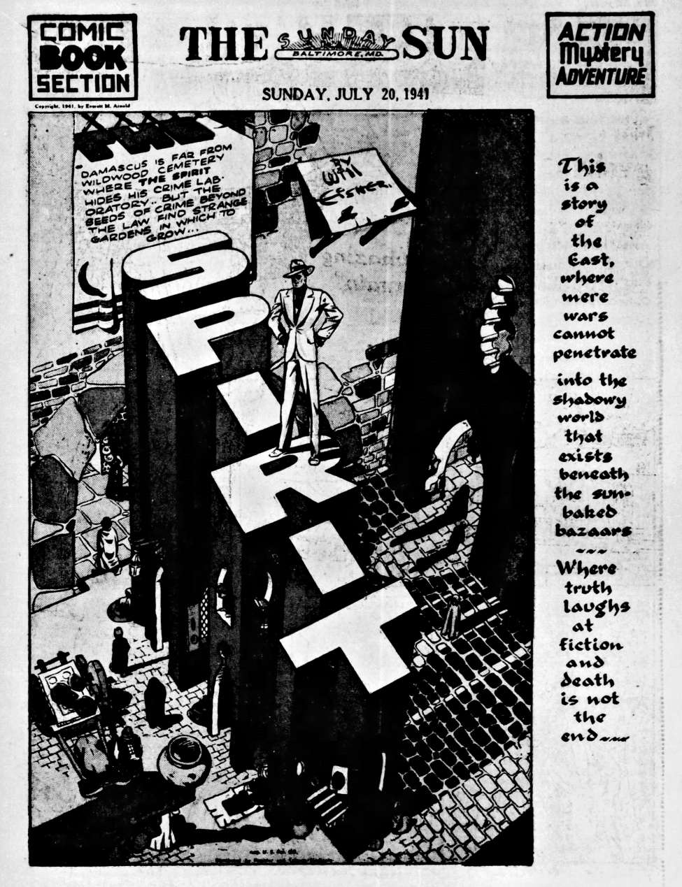 Book Cover For The Spirit (1941-07-20) - Baltimore Sun (b/w)