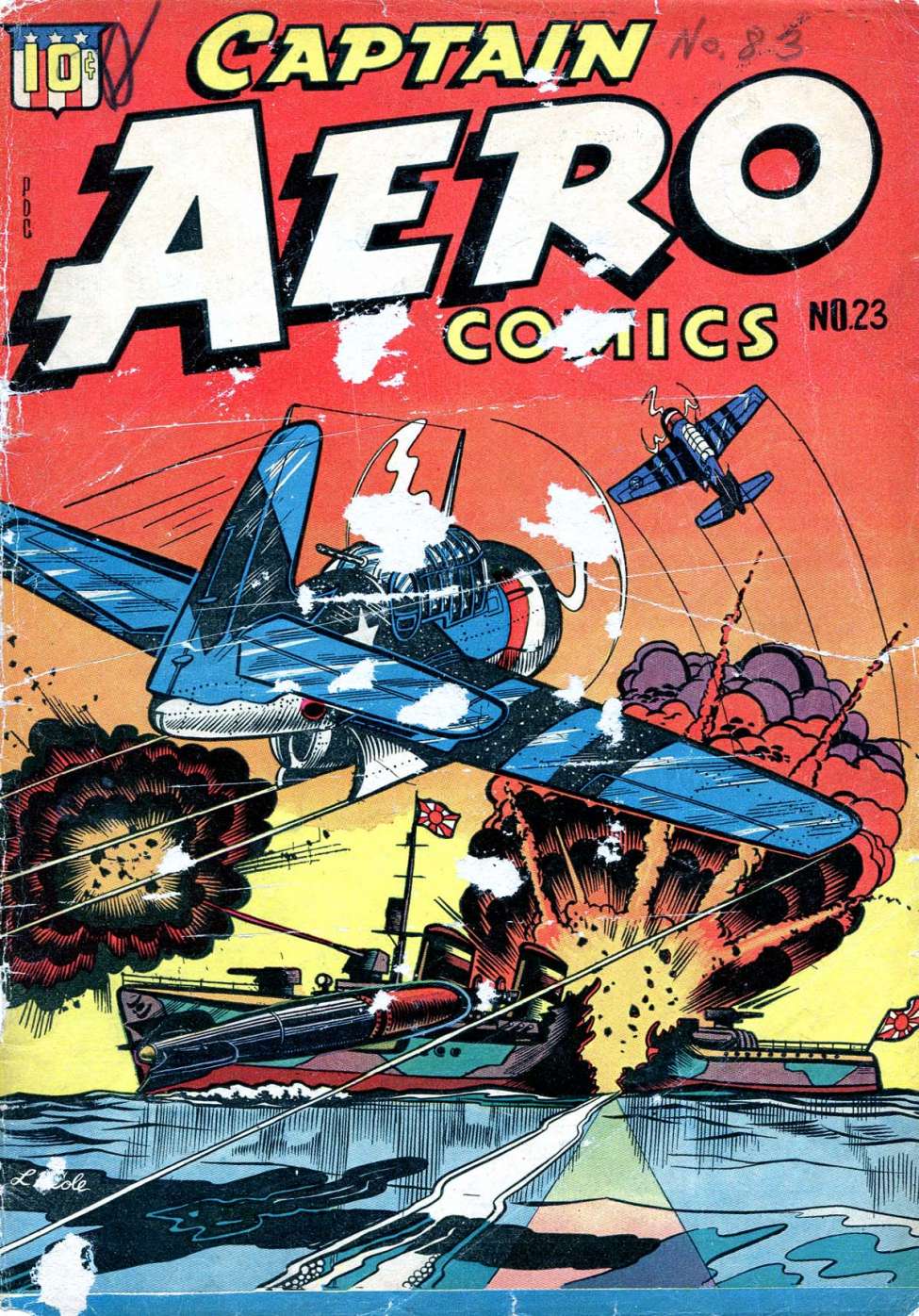 Comic Book Cover For Captain Aero Comics 23