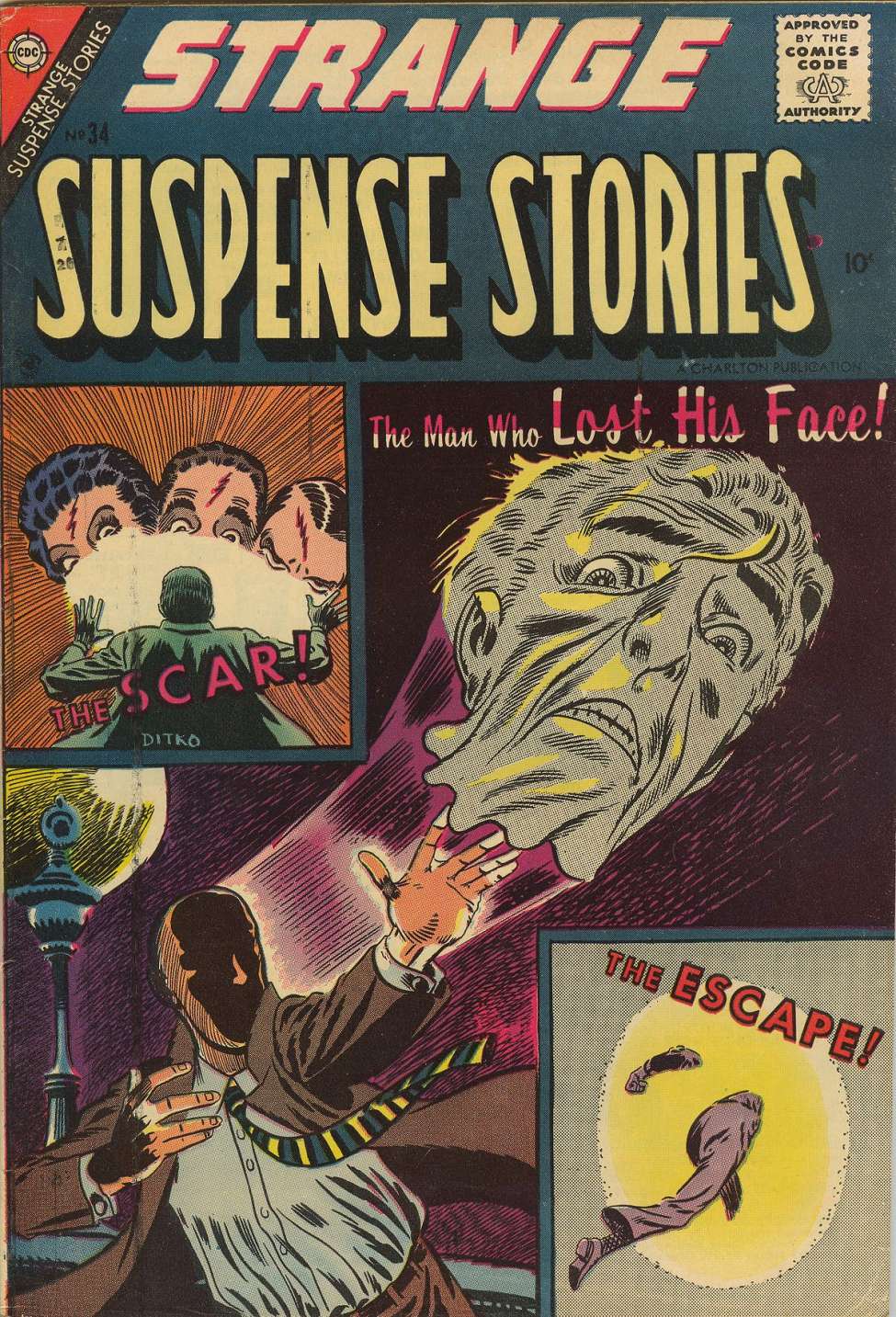 Comic Book Cover For Strange Suspense Stories 34