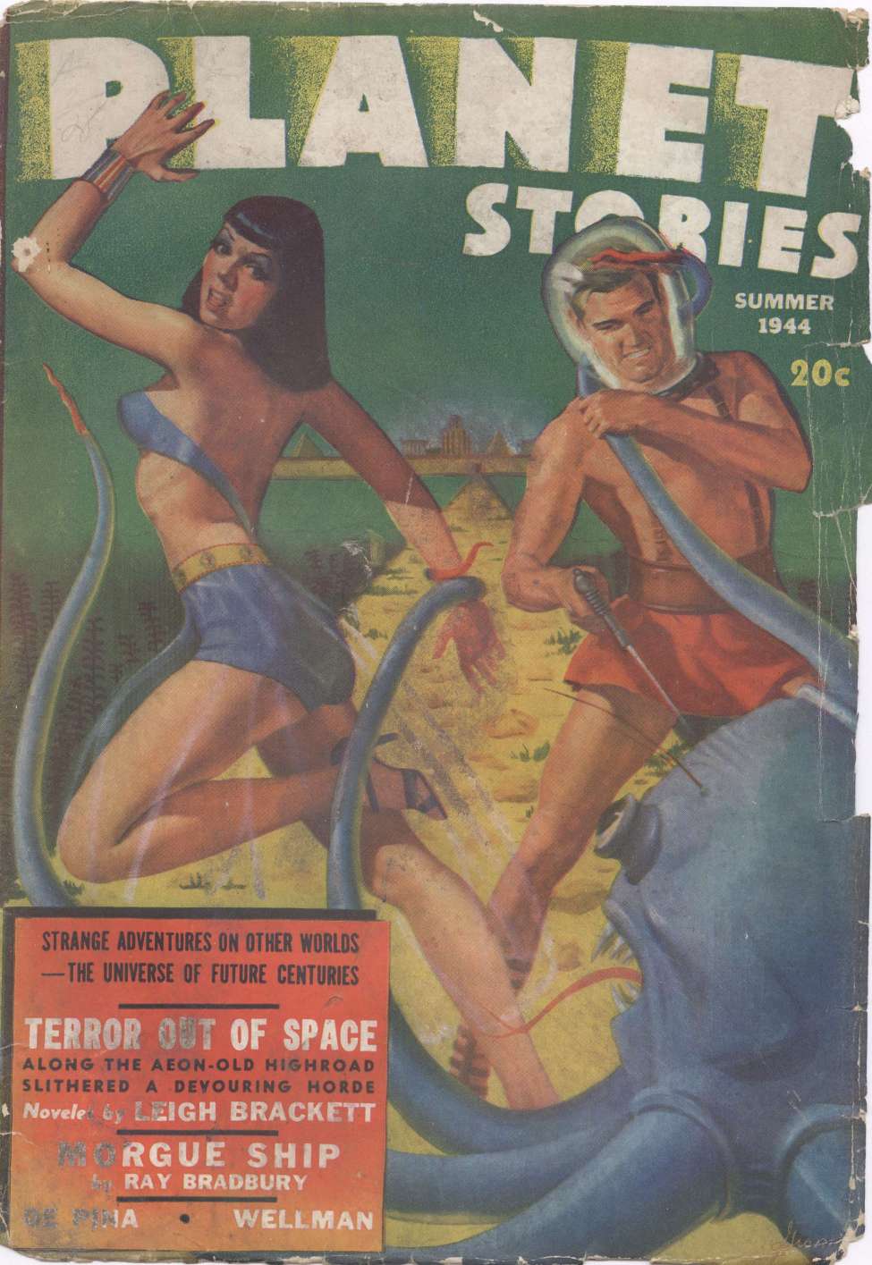 Book Cover For Planet Stories v2 7 - Terror Out of Space - Leigh Brackett
