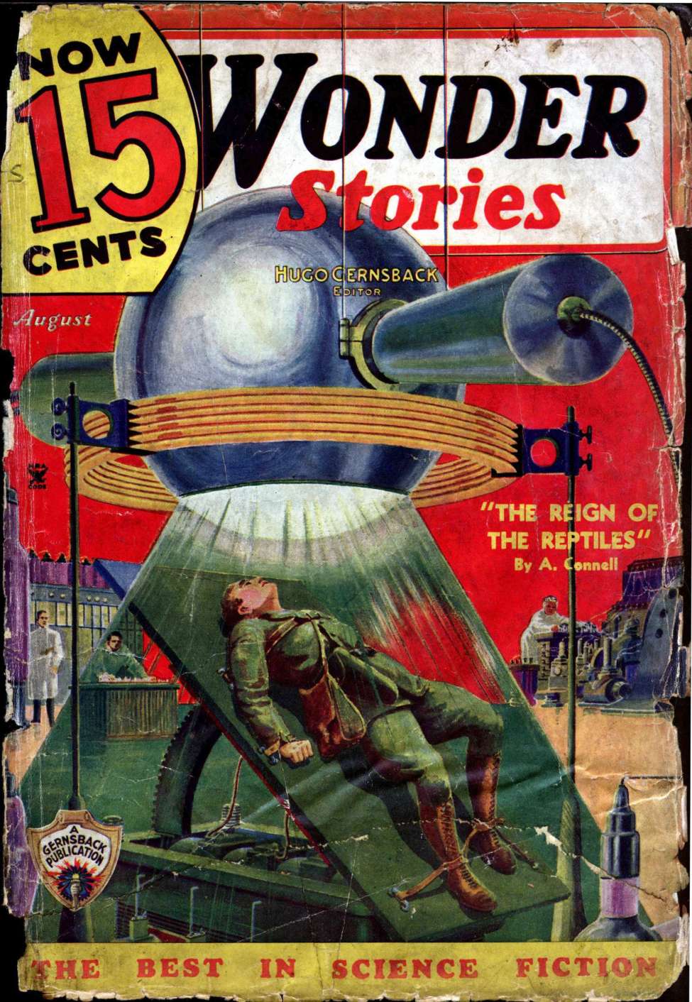 Comic Book Cover For Wonder Stories v7 3 - The Reign of the Reptiles - A. Connell