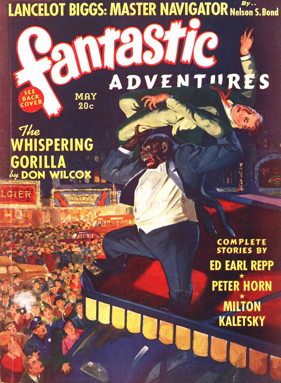 Book Cover For Fantastic Adventures v2 5 - The Whispering Gorilla - Don Wilcox