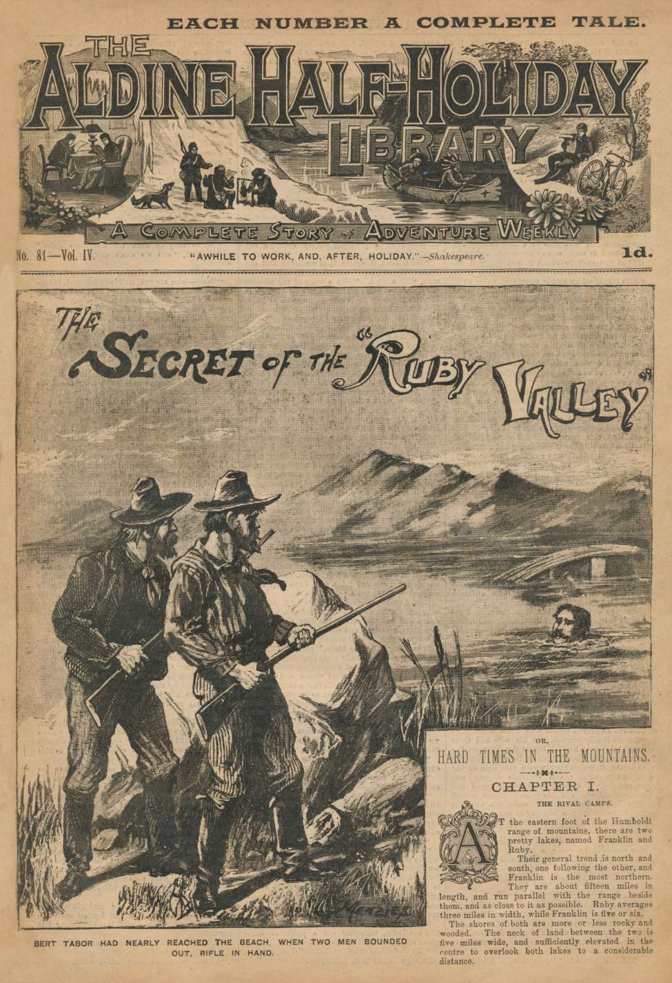 Book Cover For Aldine Half-Holiday Library 81 - The Secret of the Ruby Valley