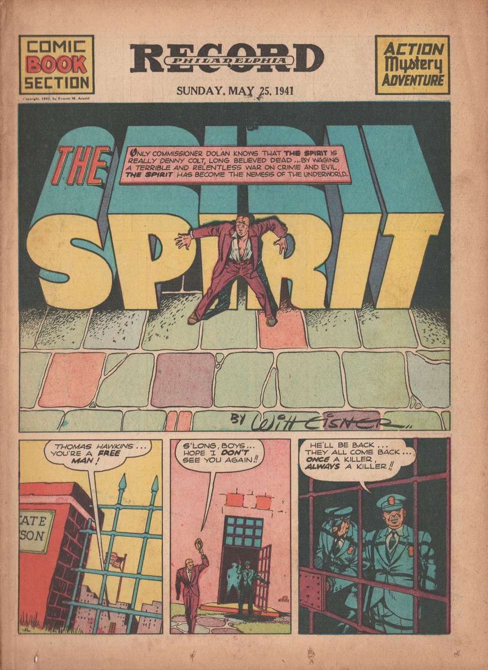Book Cover For The Spirit (1941-05-25) - Philadelphia Record