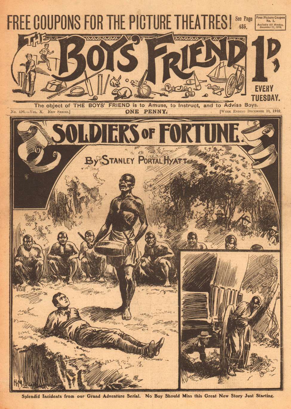 Comic Book Cover For The Boys' Friend 496 - Soldiers of Fortune