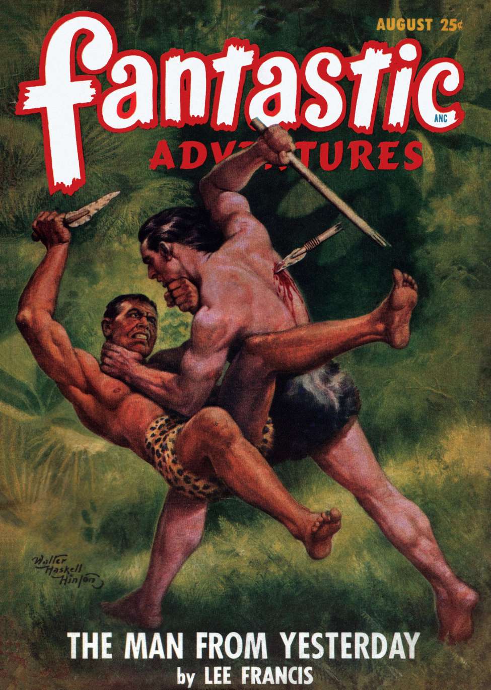 Comic Book Cover For Fantastic Adventures v10 8 - The Man from Yesterday - Lee Francis