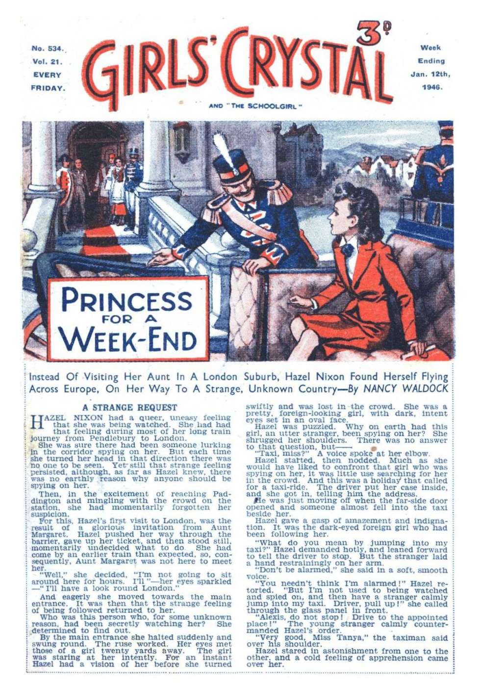 Comic Book Cover For Girls' Crystal 534 - Princess for A Week-End