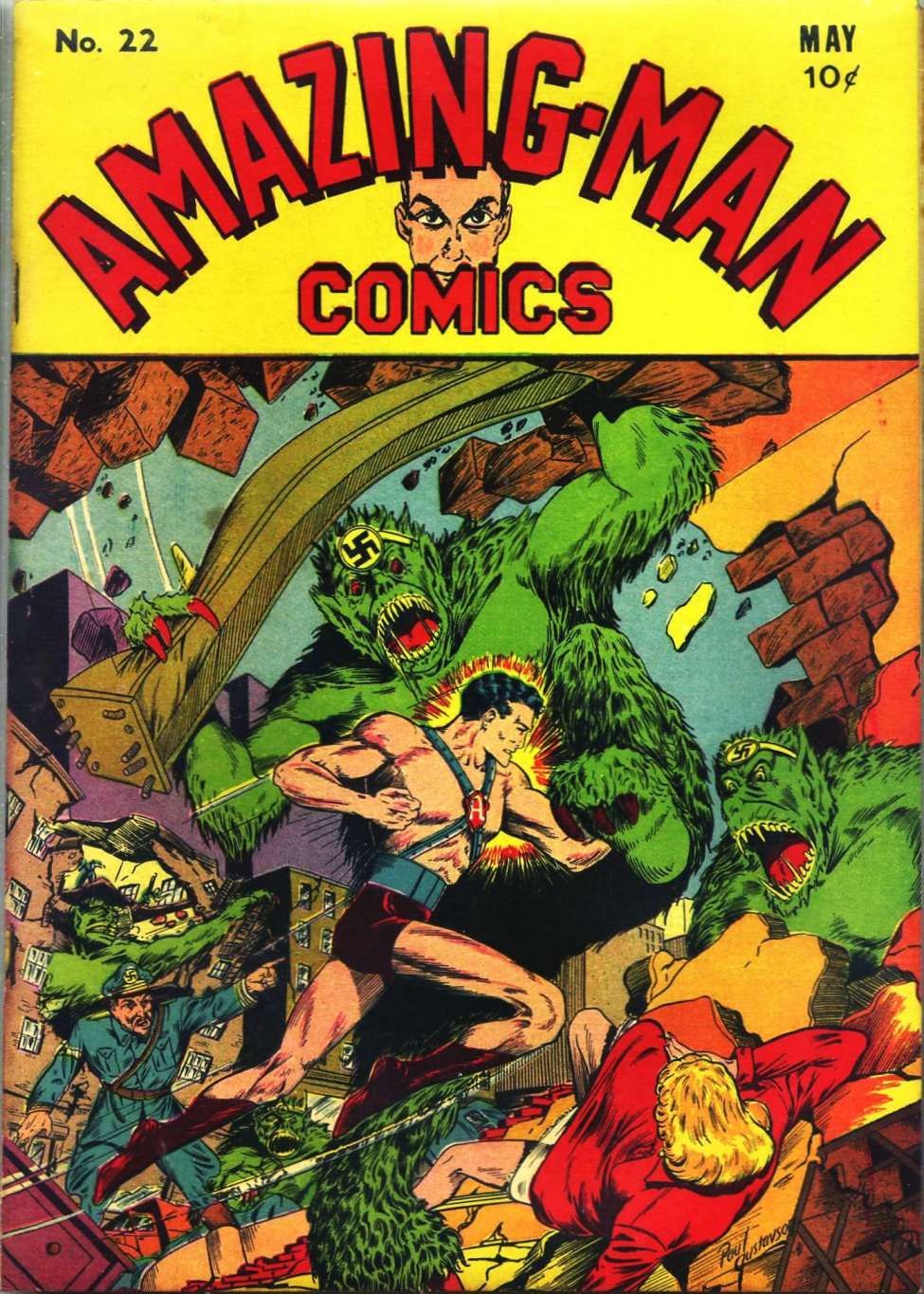 Comic Book Cover For Amazing Man Comics 22