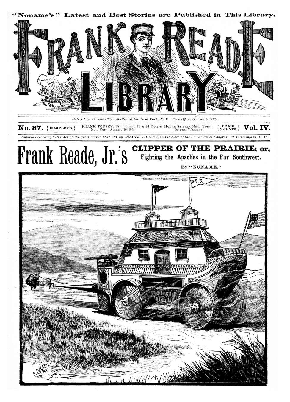 Comic Book Cover For v04 87 - Frank Reade, Jr.'s, Clipper of the Prairie