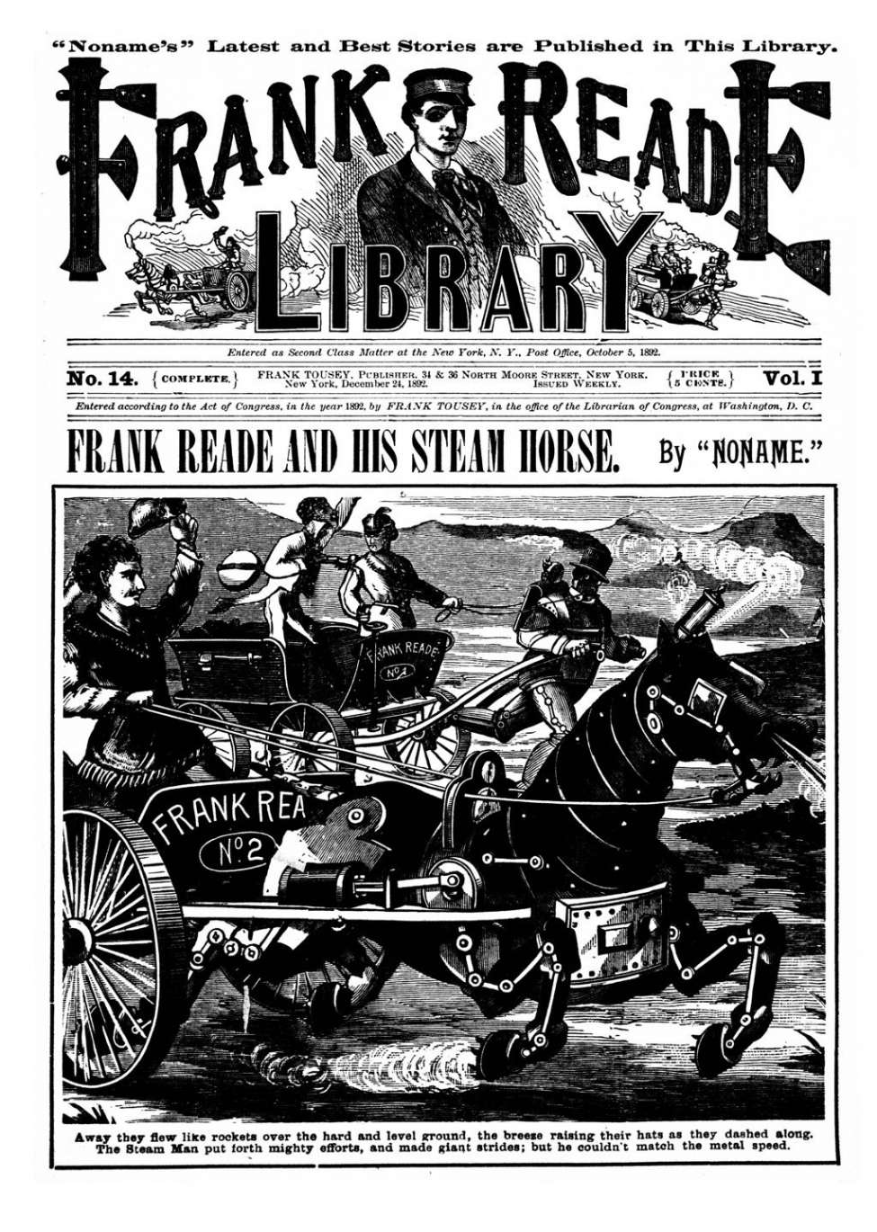 Book Cover For v01 14 - Frank Reade and his Steam Horse