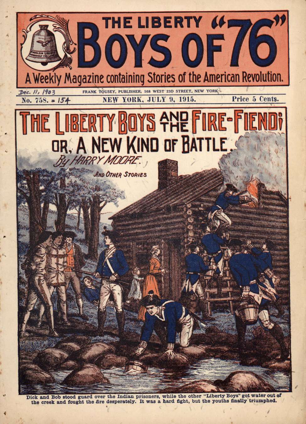 Book Cover For The Liberty Boys of 76 758 - The Liberty Boys and the Fire-Fiend