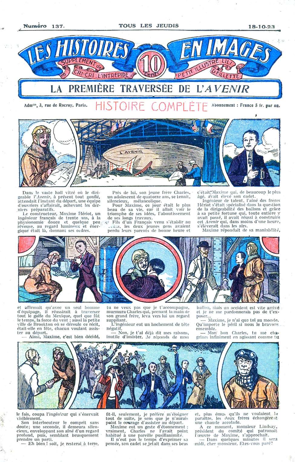 Book Cover For Les Histoires en Images 137 - La Premi&egrave;re Travers&eacute;e de L`Avenir