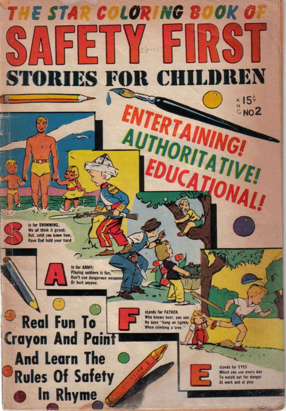 Comic Book Cover For Star Coloring Book Of Safety First