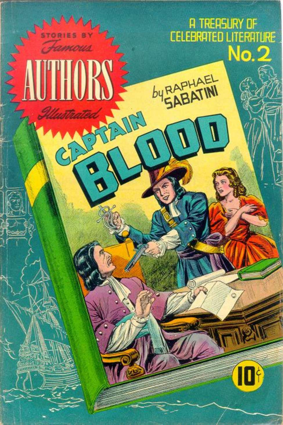 Book Cover For Stories By Famous Authors Illustrated 2 - Captain Blood
