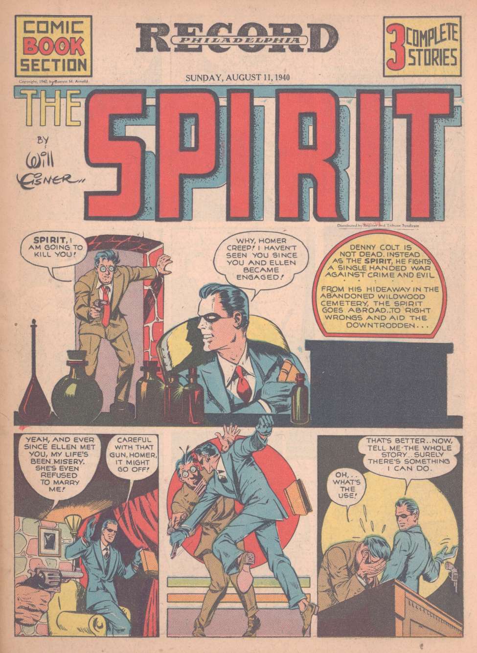 Book Cover For The Spirit 1940-08-11 - Philadelphia Record - Version 2