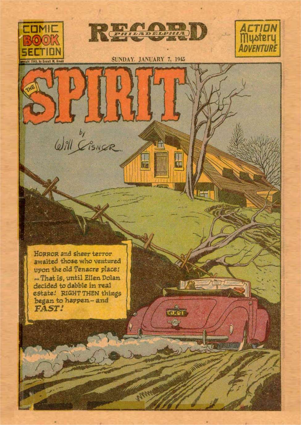 Comic Book Cover For The Spirit (1945-01-07) - Philadelphia Record