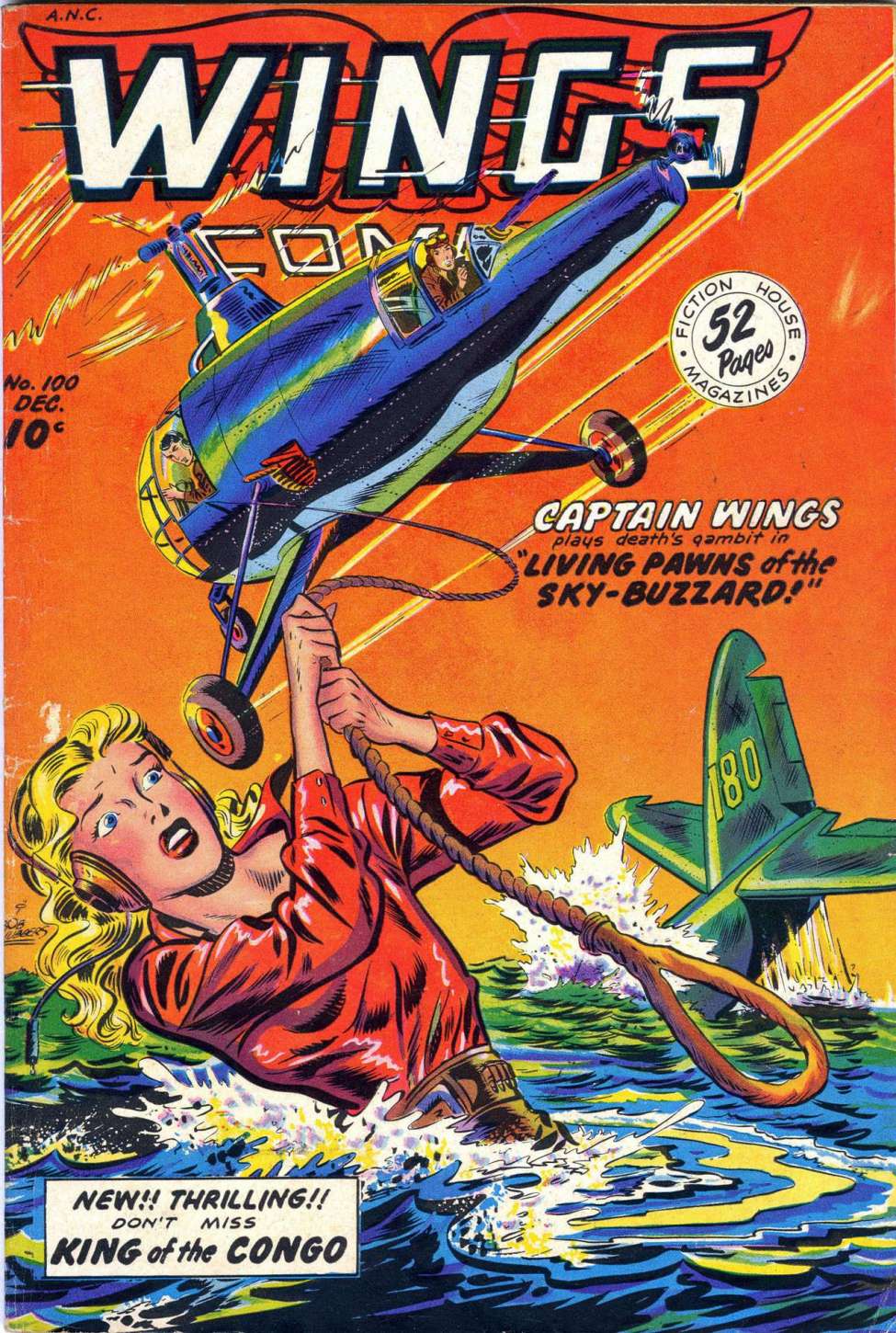 Comic Book Cover For Wings Comics 100