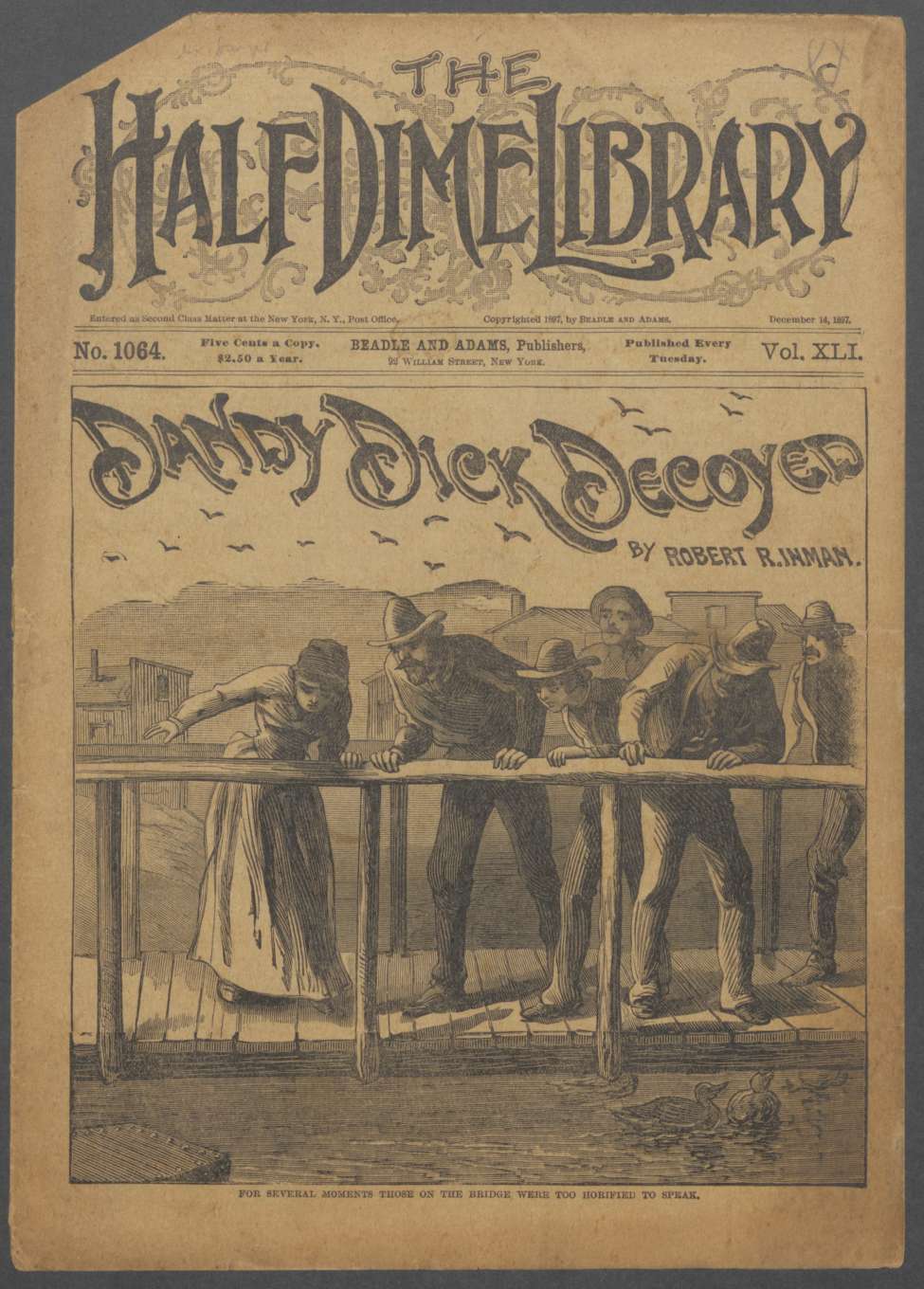 Book Cover For Beadle's Half Dime Library 1064 - Dandy Dick Decoyed