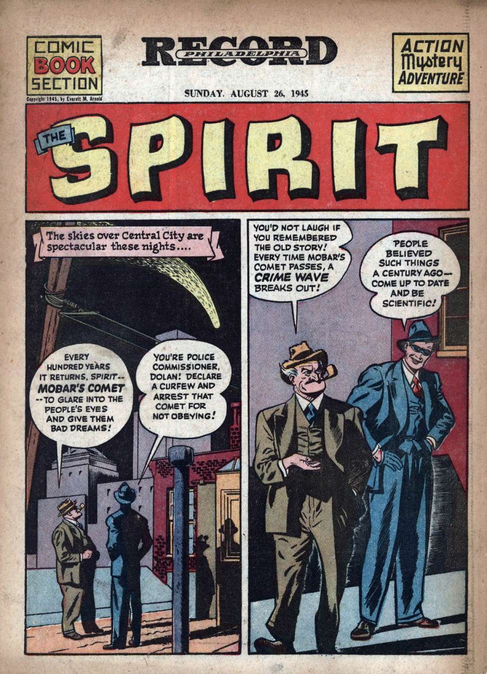 Comic Book Cover For The Spirit (1945-08-26) - Philadelphia Record