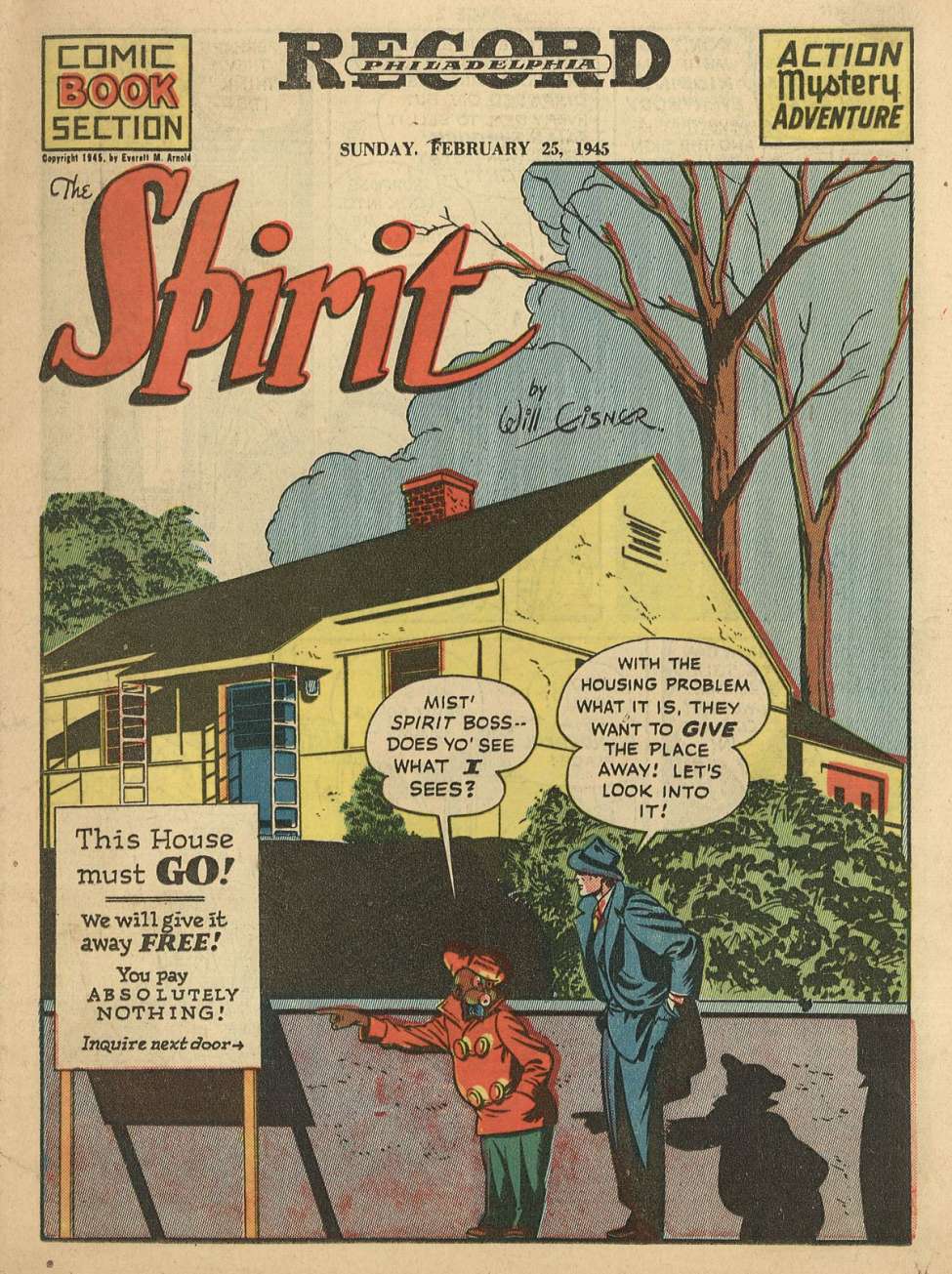 Comic Book Cover For The Spirit (1945-02-25) - Philadelphia Record