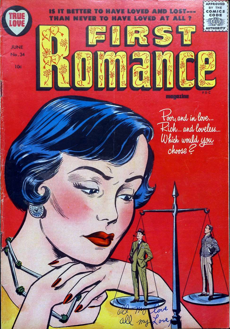 Comic Book Cover For First Romance Magazine 34