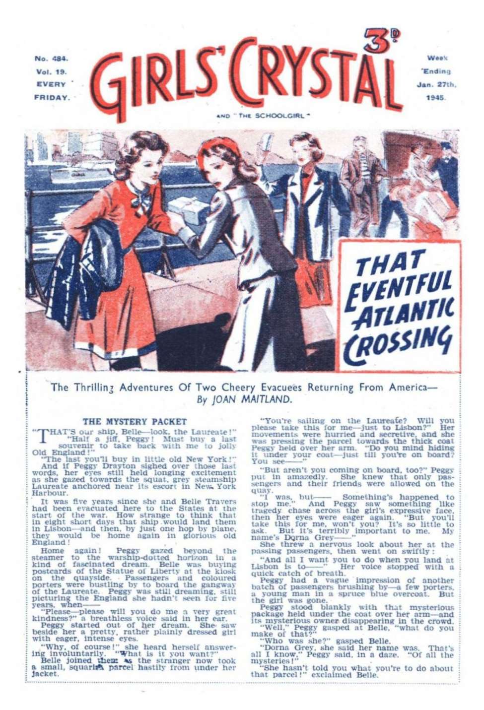 Comic Book Cover For Girls' Crystal 484 - That Eventful Atlantic Crossing
