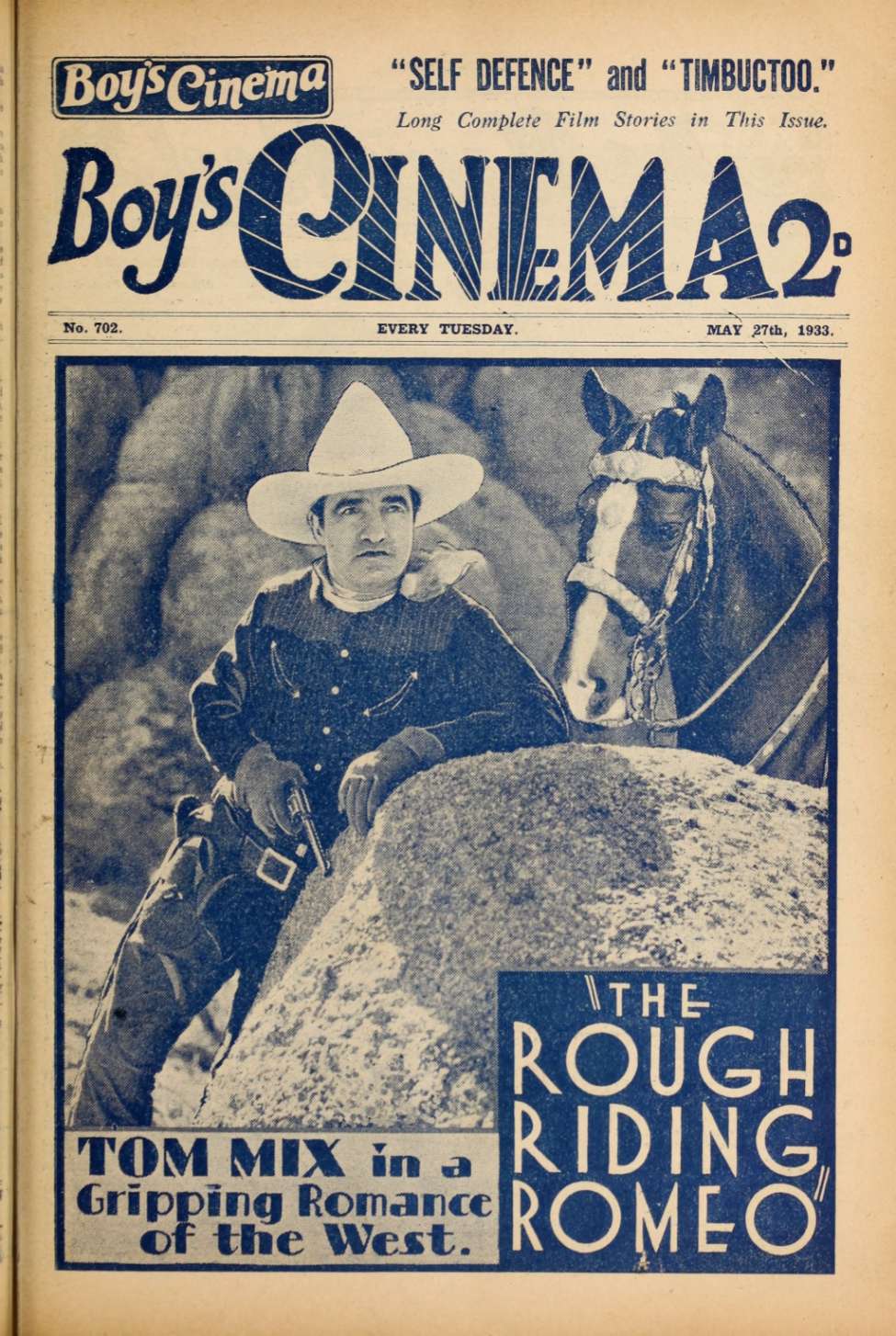 Comic Book Cover For Boy's Cinema 702 - The Rough Riding Romeo - Tom Mix
