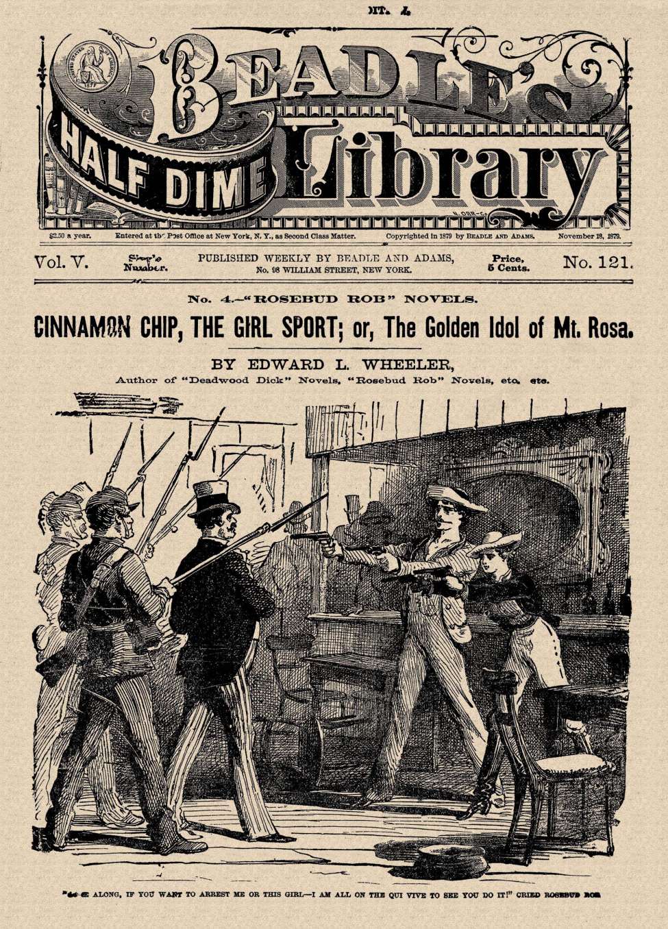 Comic Book Cover For Beadle's Half Dime Library 121 - Cinnamon Chip, the Girl Sport